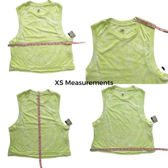 NEW Free People Love Tie Dye Crop Tank Top Key Lime Yellow Womens Size XS, L - Picture 9 of 12